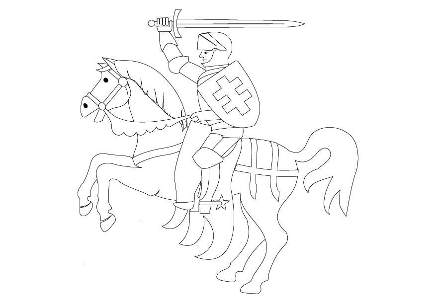 Coloriage cavalier A  cheval